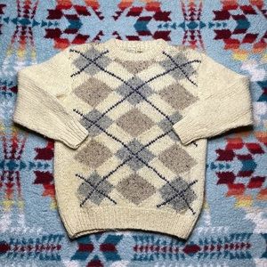 Gaeltarra vintage handknit Irish argyle sweater
